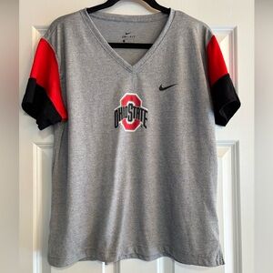 Nike Gray and Red Ohio State Shirt, size Large